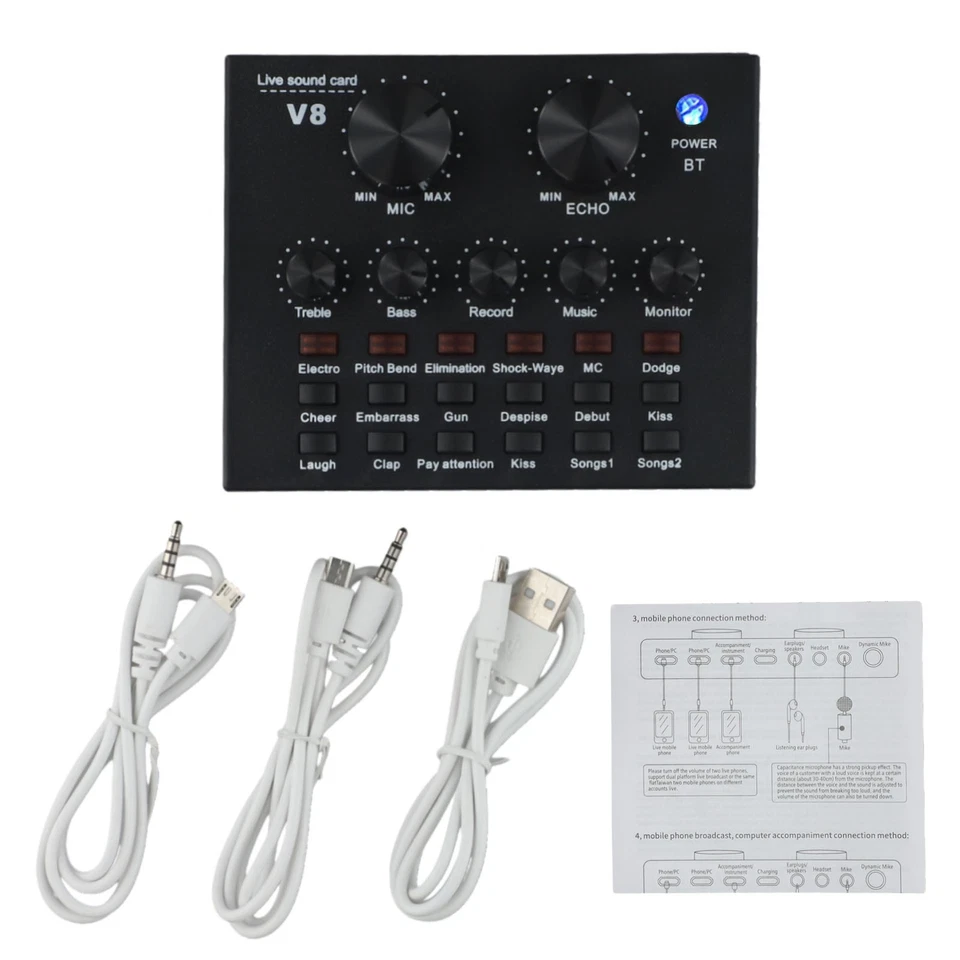V8 Sound Card for Mobile Phone and For Computer Use Lightweight and Portable - Image 4 of 4