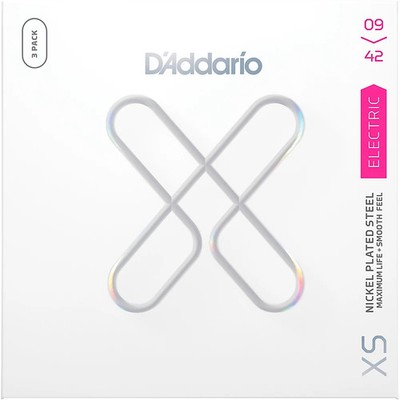 D'Addario XS Nickel Coated Electric Guitar Strings - 3 Pack 09 - 42