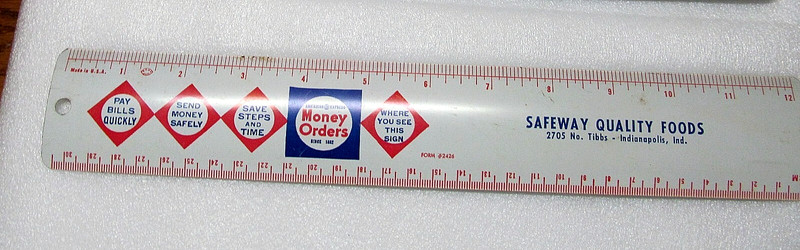 Vintage 12" Ruler Grocery Supermarket Advertising Safeway Foods Indiana metal