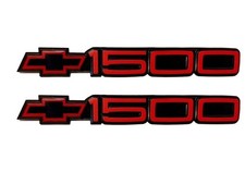 1988-1998 Pair Chevrolet Ck Series 1500 454 Ss Redblack Door Emblem