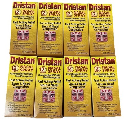 8-pk. Dristan 12-Hour Nasal Spray Decongestant 0.50 oz Liquid Bottle EXP. 2028