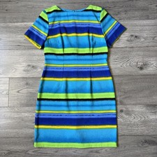 Vintage Sag Harbor Dress Petite Multicolor Striped Sheath Dress - Size 8P