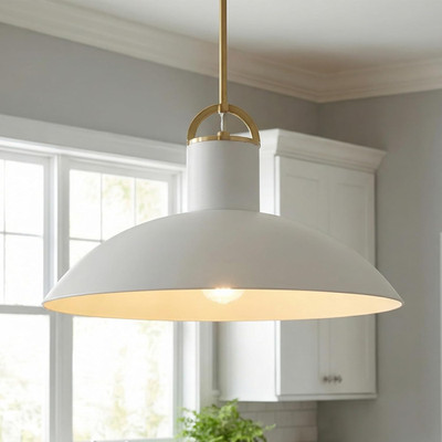 17.7'' Modern Metal Pendant Lights Kitchen Island & Living Room over Table, Matte