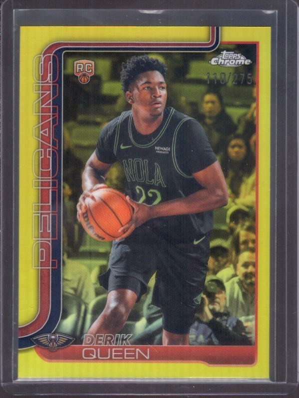 DERIK QUEEN 2025-26 Topps Chrome Update #163 Yellow Refractor Rookie RC #110/275