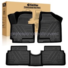 Fits 2011-2016 Kia Sportage Tpe 3d Front 2nd Row Floor Mats Liner Set Black