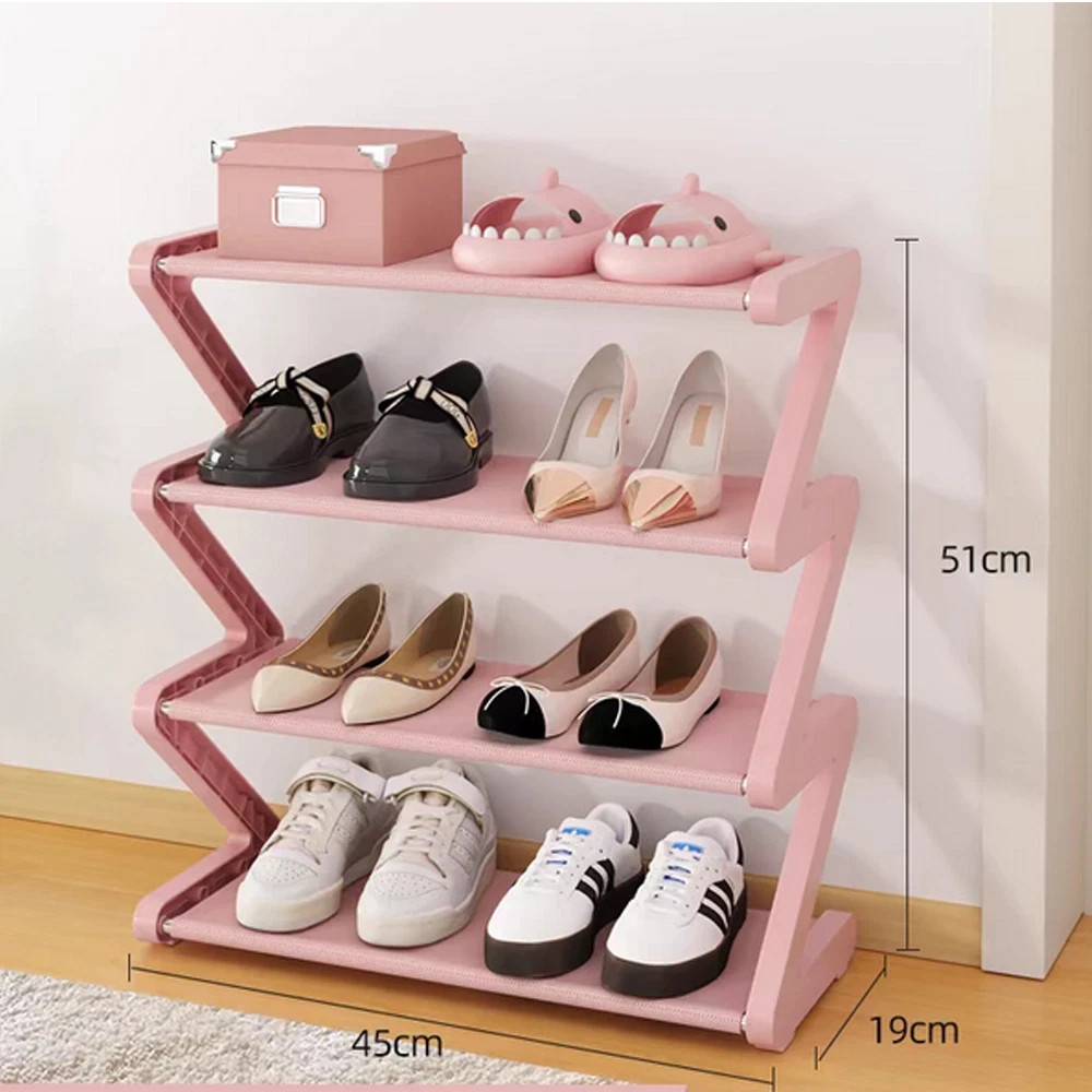 Simple Shop Rack 4-layer assembled shoe rack fabric Z-shaped simple shoe rack shoe ...
