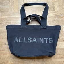 AllSaints Izzy Knitted Logo Black Tote