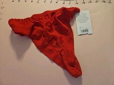 Gilligan  O'Malley Intimates High Cut Sheer Red Hearts Thong Small VTG
