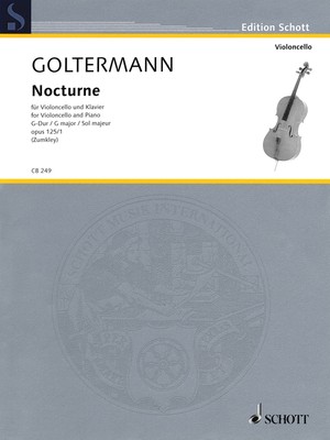 Goltermann Nocturne in G Major Op 125/1 Cello Piano Sheet Music Schott Book