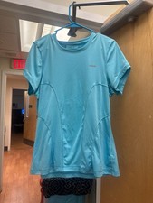 Reebok Women's Blue Short Sleeve Athletic Performance Workout T-Shirt