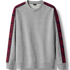 JUST CAVALLI RARE CREW NECK MENS LAMPAS GREY COTTON MENS SWEATSHIRT JUMPER SZ L