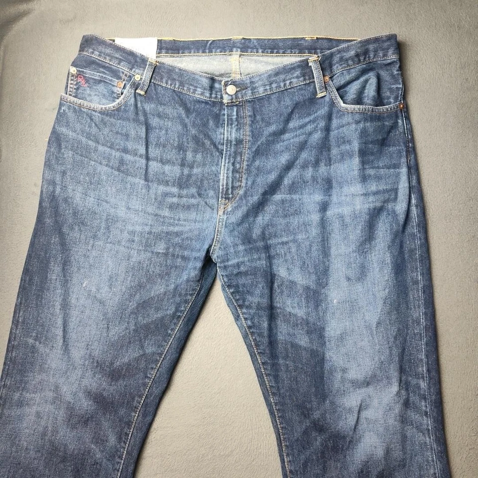 Polo Ralph Lauren Jeans Mens 44x32 Blue Authentic Dungarees Denim Straight Leg - Image 2 of 4