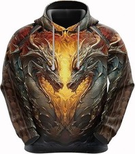 Flamebound Dragons 3D All Over Print Hoodie - Adults Youth