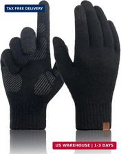 Merino Wool Winter Gloves: Touch Screen Knitted Gloves Warm Thin Non-slip Glove