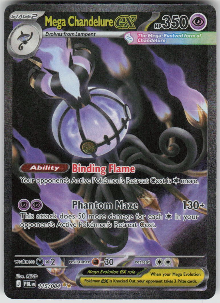 Pokemon Mega Chandelure ex 115/084 Pitch Black Special Illustration Rare NM