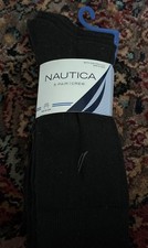 Nautica 5-Pair Men's Casual/Dress Crew Socks Size 6-12.5 Black