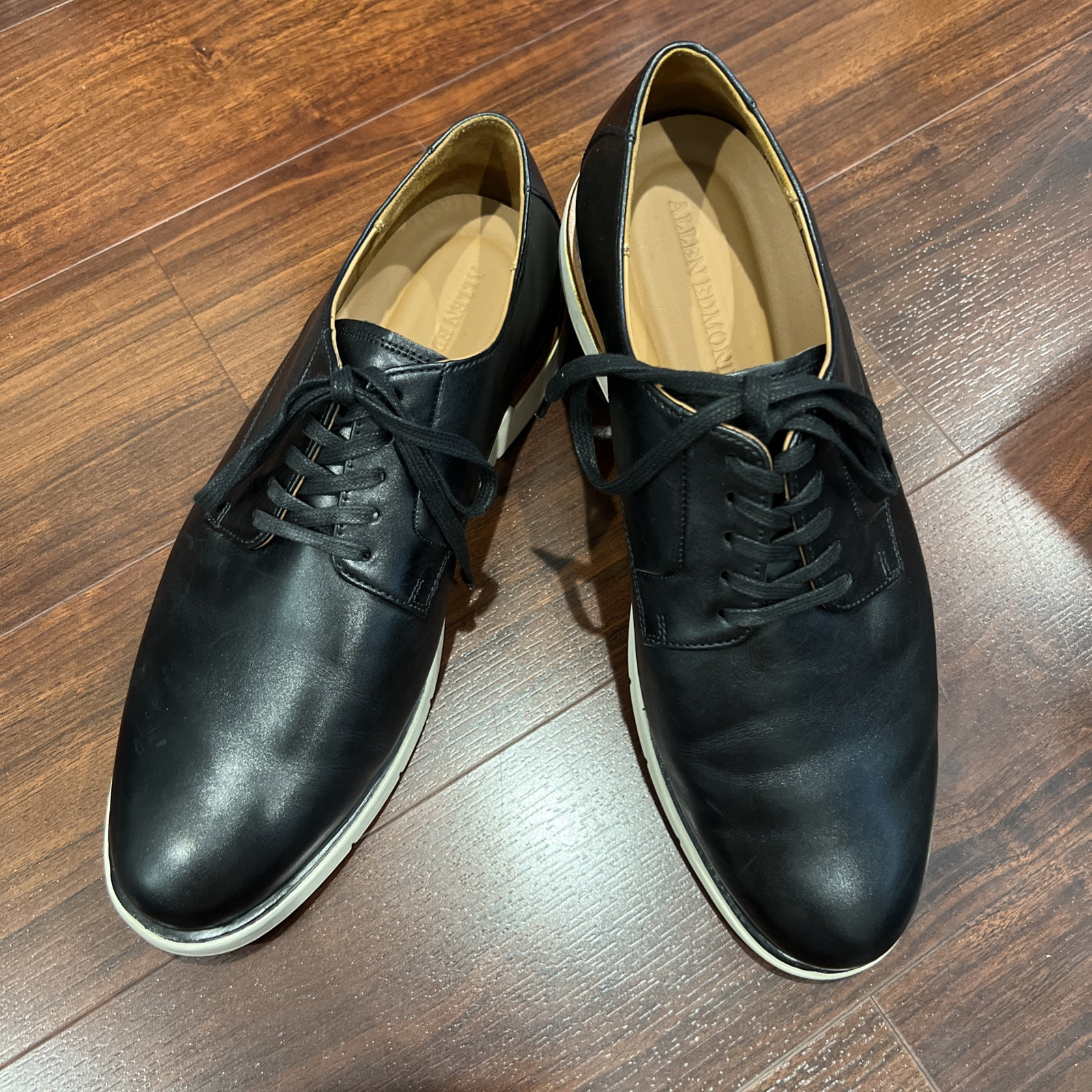 SAOLA Allen Edmonds "CARSON" Uomo Pelle IBRIDO STRINGATO Derby 10.5 Wide 3E Nero