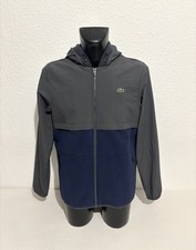 Lacoste Jacke Herren Größe L Grau/Blau Regenjacke Fleece Sehr guter Zustand
