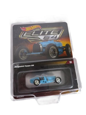 Hot Wheels Elite 64 Bugatti Type 59 Blue Real Riders HNJ62 2024 New in Blister