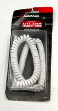 RADIO SHACK 12Ft Modular Telephone Coiled Handset Cord Phone in WHite