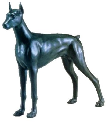 Life-size Standing Doberman Dog Statue Sculpture 48''
