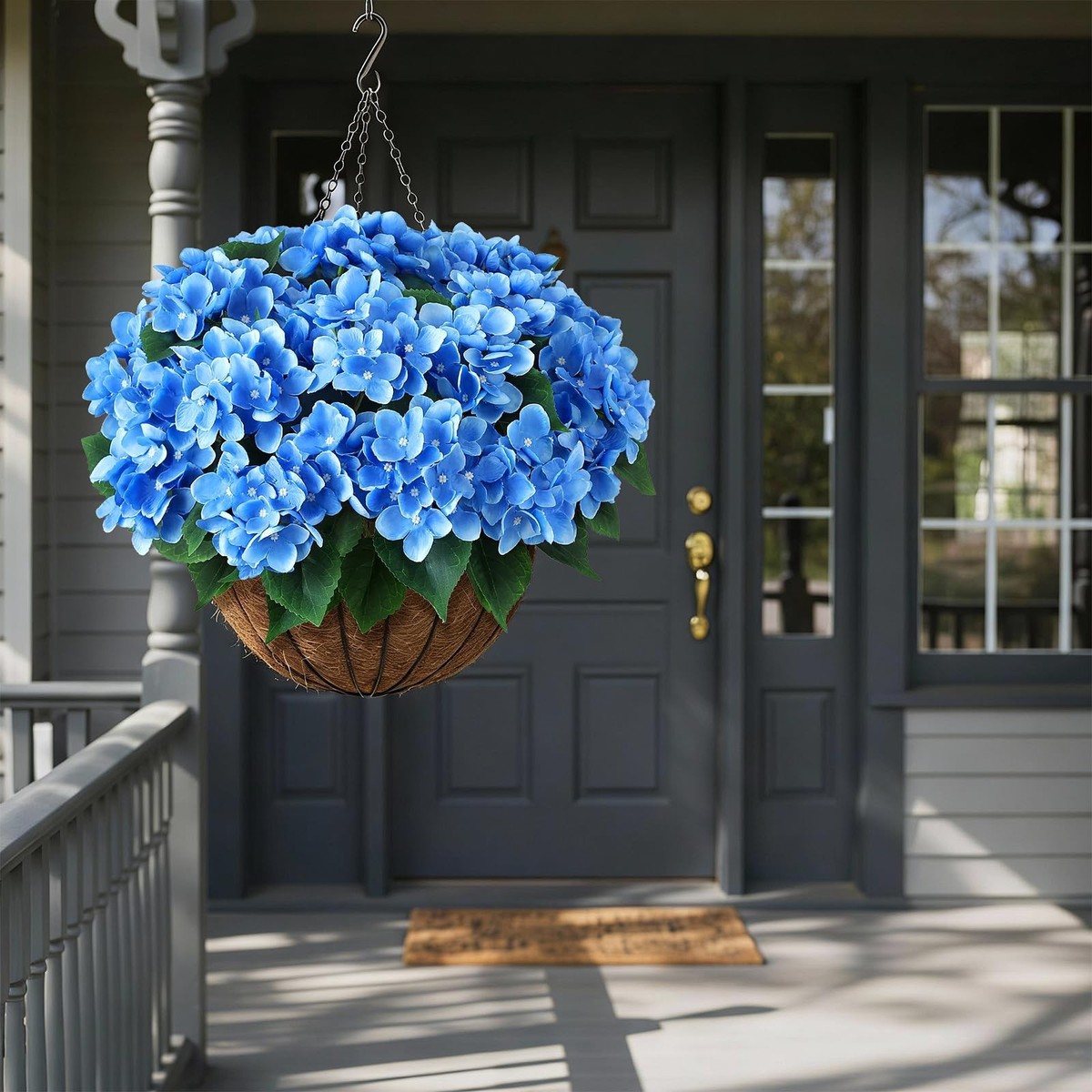 FOTEEWL 8 Bundles Artificial Hydrangea Flowers for Outdoor Decor