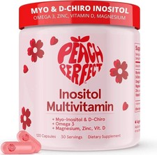 Peach Perfect Inositol Multivitamin  Myo-Inositol  D-Chiro, 120 Capsules