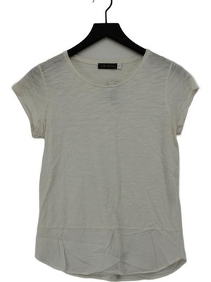 Mint Velvet Women's T-Shirt UK 10 White Cotton with Viscose Basic
