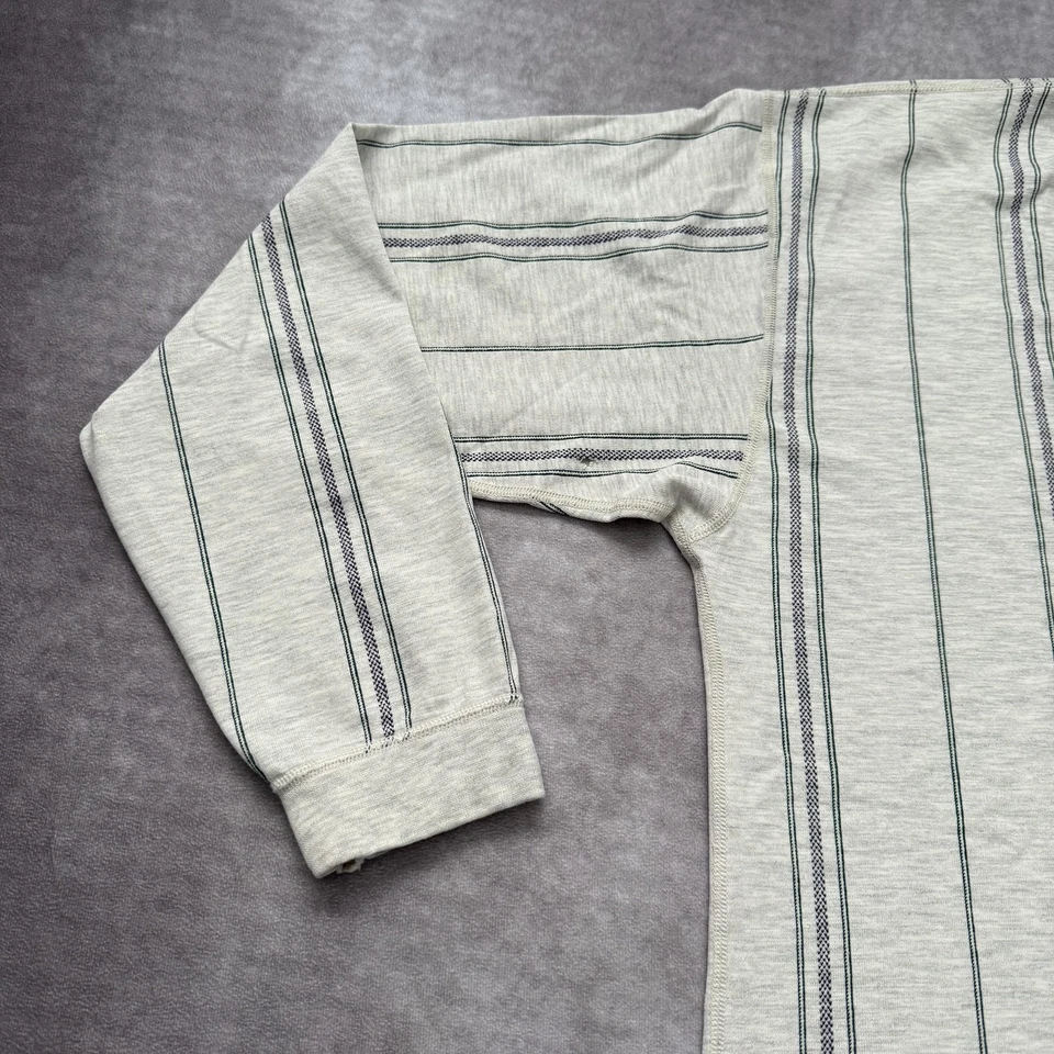 Camisa Eddie Bauer Vintage Años 90 Para Hombre Grande Rayas Henley Manga Larga Hecha en EE. UU. 90 Foto 4 de 4