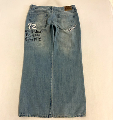 Vtg Ecko Unltd Jeans Men 38x33 Embroidered 10'' Wide Leg Baggy Skater Hip Hop Y2K
