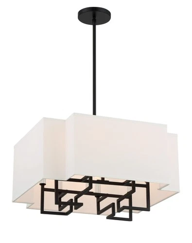 Minka Lavery 2958 Upham Estates 8 Light 20"W Pendant - Coal / Polished Nickel - Picture 2 of 2