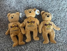 Hard Rock Cafe Collectible Bears Lot Of 3 Great Condition FL, IN, SF
