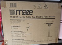 Maze Hestia 1500w Electric Patio Heater Outdoor Garden