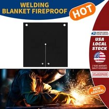2x Welding Blanket Fireproof Tarp Heat Resistant Material Up 12X12 Inch, Black