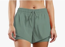 90 Degree By Reflex Athletic Shorts Navy Blue Women’s Size Large NWT