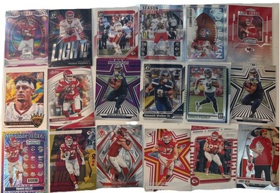 NFL Card Lot-Mahomes, Travis Kelce, Kenneth Walker Including Various Inserts