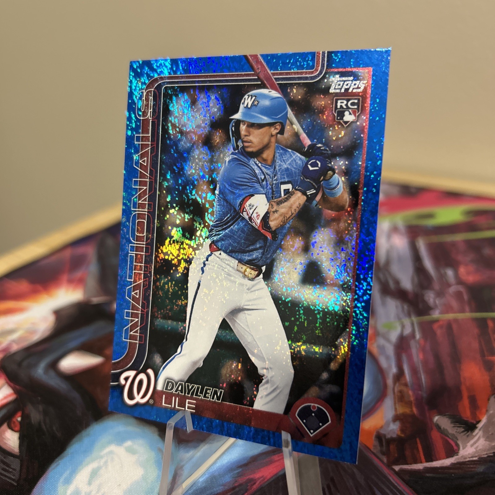 2025 Topps Update Series Daylen Lile #US172 Rookie Nationals Blue Holofoil /150