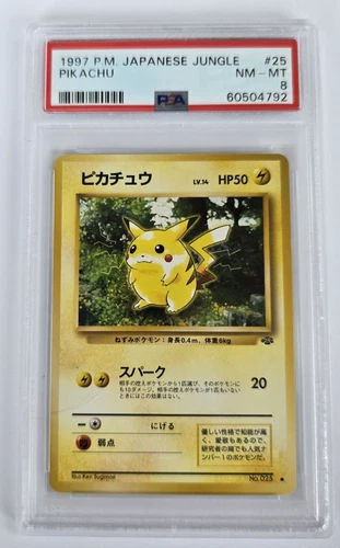1997 Japanese Pokémon Jungle Pikachu #25 PSA 8 Near Mint - Mint