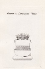 1830 Landsberg-Velen Wappen coat of arms Kupferstich engraving Heraldik
