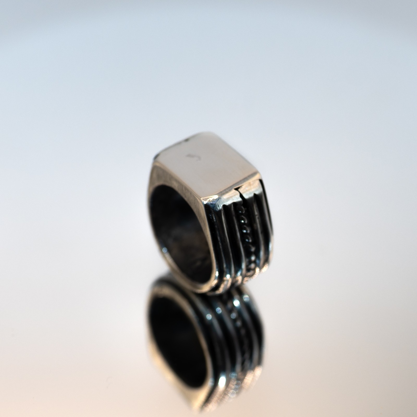 Silver Signet Statement Ring Ingot Ring Size 6.25… - image 15