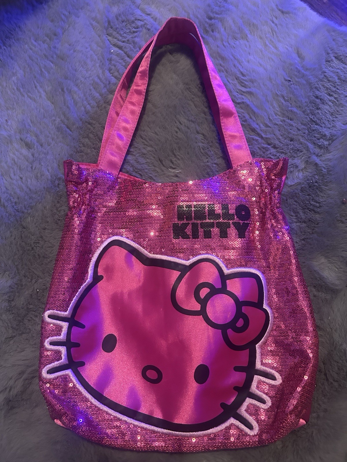 Hello Kitty Pink Sequin Tote Shoulder Bag / Gyaru / y2k