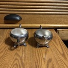 Vintage Silver Plated Creamer, And Sugar Bowl Set With Handles — photo 4