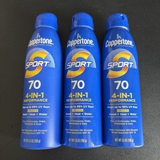 3x Coppertone Sport SPF 70 4-in-1 Water Resistant Sunscreen Spray 5.5 Oz Ea 3.45 per gallon