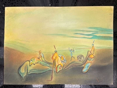 Salvador Dali Zeichnung auf Papier (Handmade) signiert und gestempelt Mischte... - Bild 1 von 4