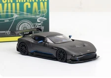 1:64 Aston Martin Vulcan Black Diecast Model Car with Opening Hood