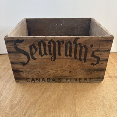 Antique Wood Seagram s Canadian Whisky Crate Waterloo Ontario Canada Box