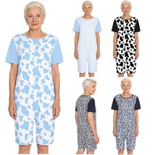 Women's Adults Special Needs Adaptive Jumpsuit Short Sleeve Rompers Alzheimer