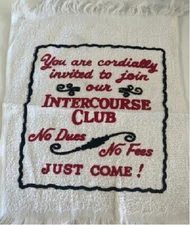 Gag Gift - Sex Towel "Intercourse Club" Invitation Towel