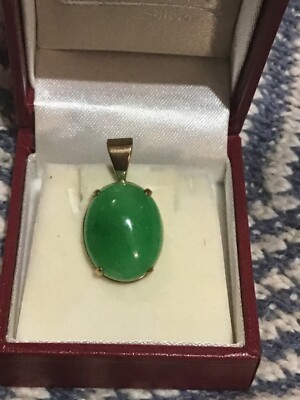jade / gold anhänger handgefertigt