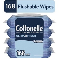 Flushable Wipes 42 Count 4 4 Flip-Top Packs Wet Wipes Septic Safe Sensitive Skin